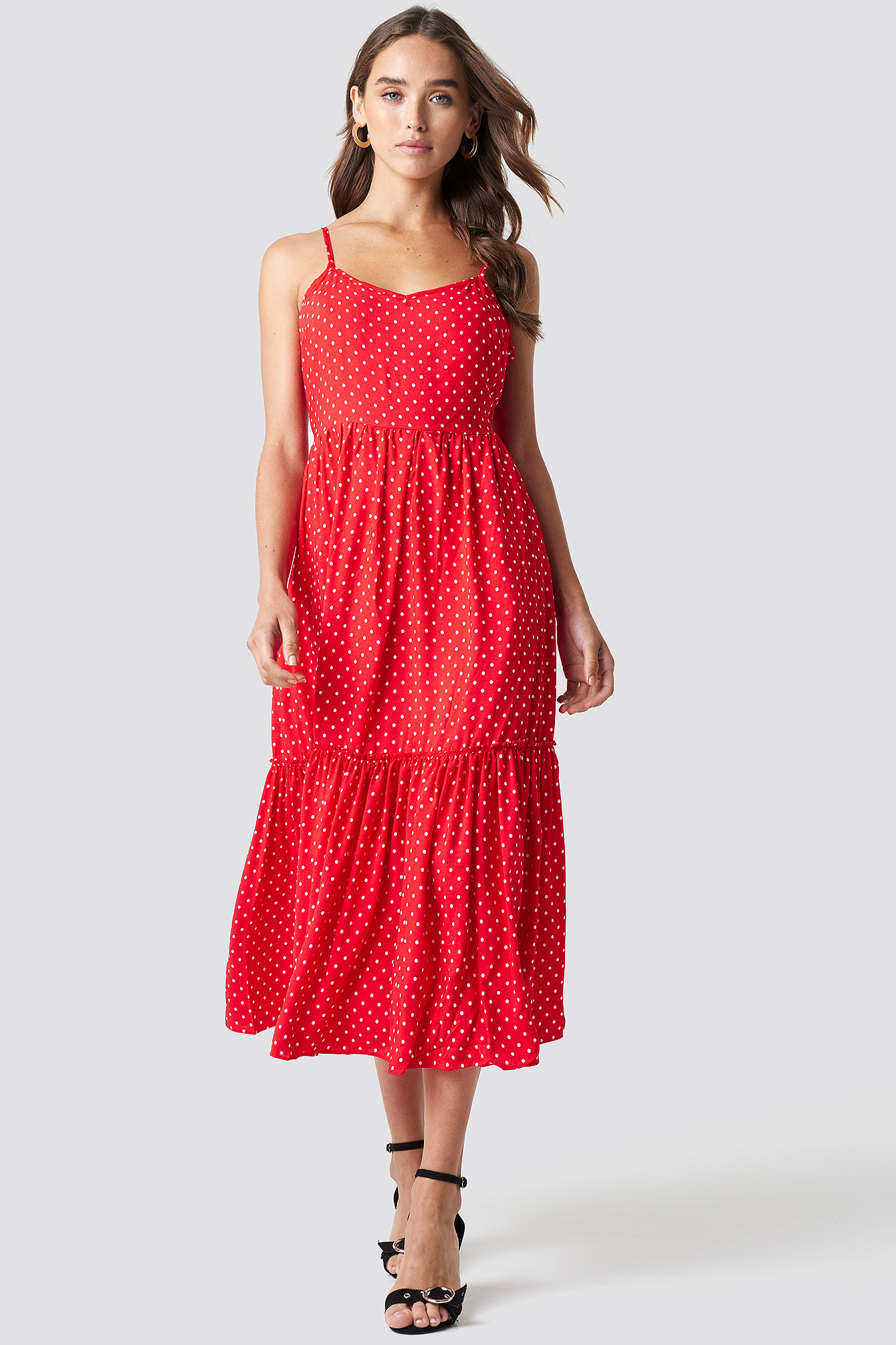 Shoulder Strap Midi Dress Red | na-kd.com